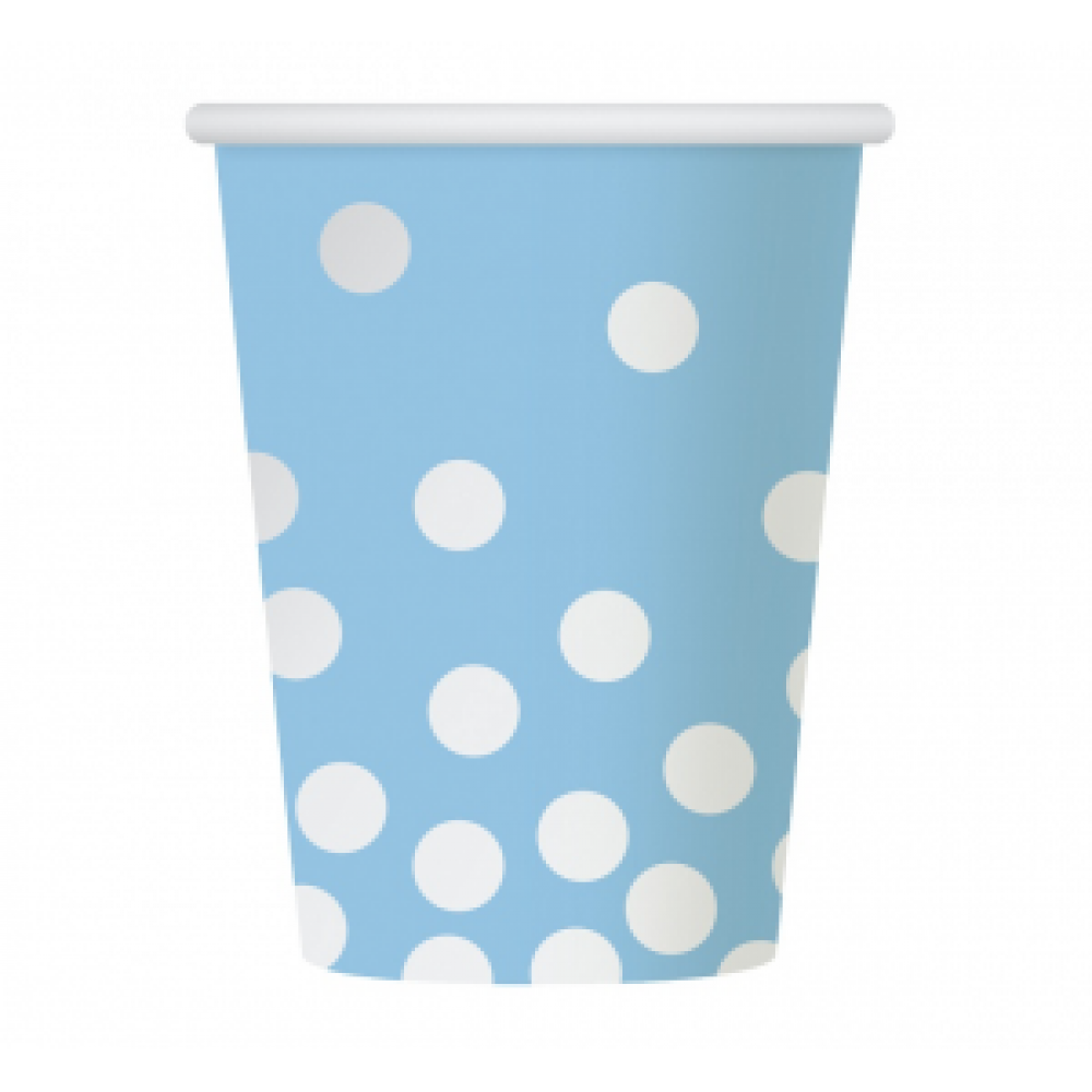 Glāzes, Zila krāsā ar sudraba punktiņiem, 6 gb, (270 ml)