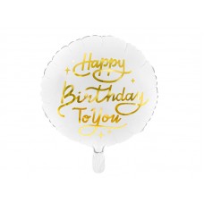 Balons, Happy Birthday To You, Balts, (35 cm)
