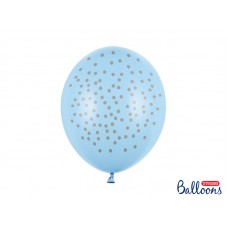 Lateksa balons ar zīmejumu,Ar zelta punktiņiem, Gaiši zilā krāsa, (30 cm)