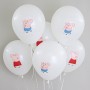 Lateksa balons, Peppa Pig & George, Balts, (30cm)