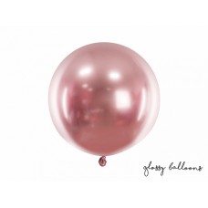 Lateksa balons, Rozā zelts, Hroms, (60 cm)