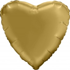 Сердце, Золотое, Сатиновое, (46 см)