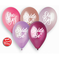 Lateksa balons ar zīmejumu, Hel Bride to Be / She said Yes, (30 cm)