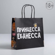 Подарочный пакет, 18+, Принцесса..... (22 х 22 х 11 см)