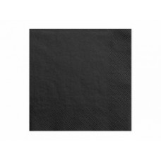 Салфетки, Чёрный, 20 штук, (33 х33 см)