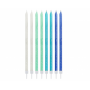 Свечи с блёстками, Синий микс, 24 шт, (14,5 х 0,6 см)