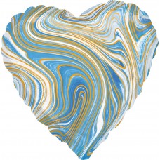 Сердце, Голубой, Мрамор, (46 см)