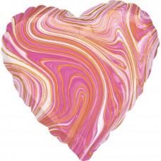 Сердце, розовый, Мрамор, (46 см)
