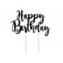 Tortes toppers, Happy Birthday, Melns, (22.5 cm)