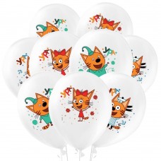 Lateksa balons ar zīmejumu, Trīs kaķi, (30 cm)