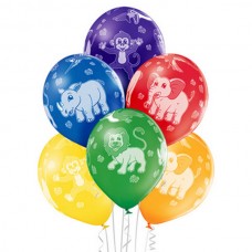 Lateksa balons ar zīmejumu, ZOO, (30 cm)