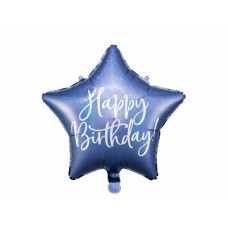 Zvaigzne, Zils, Happy Birthday, (40 cm)