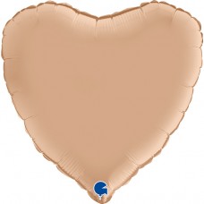 Сердце, Metallic Ivory, Сатин, (46 см)