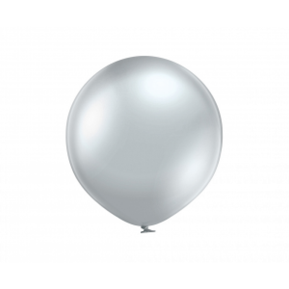 Lateksa baloni, Glossy Silver, (60 cm)