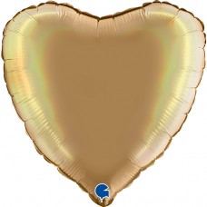 Сердце, Голографический, Platinum Champagne,, (46 см)