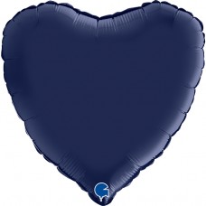 Сердце, Сатин, Blue Navy, (46 см)