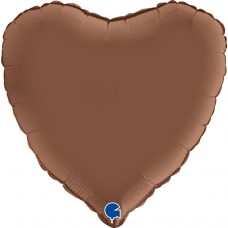 Сердце, Сатин, Шоколадный, (46 см)