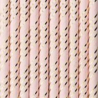 Papīra salmiņi, Gaiši roza, 10 gb (19.5 сm)