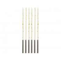 Sveces, B&C Milenium, Balts ar zeltu, 6 gab, (16,5 cm)