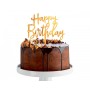 Украшение для торта, Happy Birthday, Золото, (14х10 см)