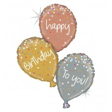 3 baloni, Daudz laimes dzimšanas dienā, (81 cm)