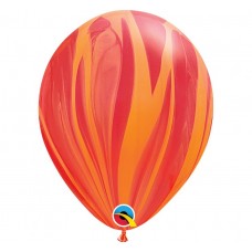 Lateksa balons, Sarkans, Marbls, (30 cm)