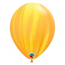 Lateksa balons, Dzeltens, Marbls, (30 cm)