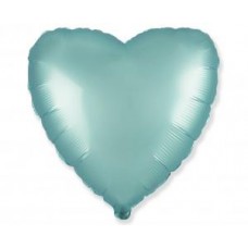 Сердце, Светло-зелёный сатин, (46 см)