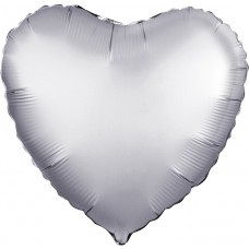 Сердце, Платина, Сатин, (46 см)