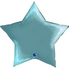 Звезда, Лазурно-голубой, Голография, (91 см)