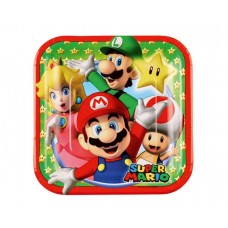 Šķīviši, Super Mario, Kvadrāts, 8 gab. (18x18 cm)