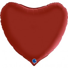 Сердце, Рубиновый. Сатин, (46 см)