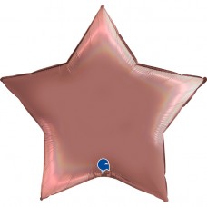 Звезда, Розовое Золото, Голография, (91 см)