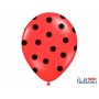 Lateksa balons ar zīmejumu, Sarkans ar punktiņiem, (30 cm)