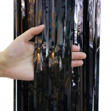 Dekoratīvie aizkari, melni, hologrāfija , (100x200 cm)