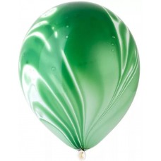 Латексный шар с рисунком, Марблб Тёмно зеленый, (30 см)