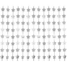 Декоративная штора, Звёзды, Серебро, (100х200 см)
