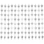 Dekoratīvie aizkari, Zvaigznes, Sudrabs, (100x200 cm)