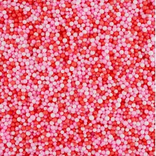 Шарики пенопласт, Красный/Розовый микс, 10 гр, (2-4 мм)