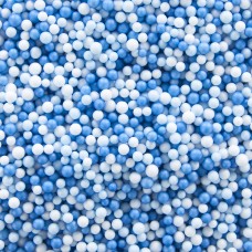 Шарики пенопласт, Синий-голубой микс, 10 гр, (2-4 мм)