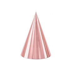 Papīra cepures, Rozā zelts, 6 gb, (16 cm)
