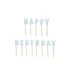 Sveces, Happy Birthday, Gaiši zils, (4.5 cm)