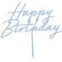 Topper, Happy Birthday, Gaiši zils, (18 cm)