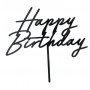 Топпер, Happy Birthday, Чёрный, (18 cm)