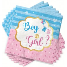 Salvetes, Boy or Girl, Zils ar rozā, 20 gb, (33x33 cm)