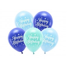 Lateksa balons ar zīmejumu, Happy Birthday, Puikam, (30 cm)