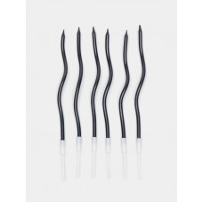 Sveces, Melnas, Viļņainas, 6 gab, (15 cm)