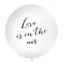 Латексные шар, Pastel White, Love is in the air, С черными буквами, (1 м)