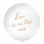 Латексные шар, Pastel White, Love is in the air, С золотыми буквами, (1 м)