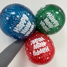 Латексный шар с рисунком, Happy new year, (30 см)